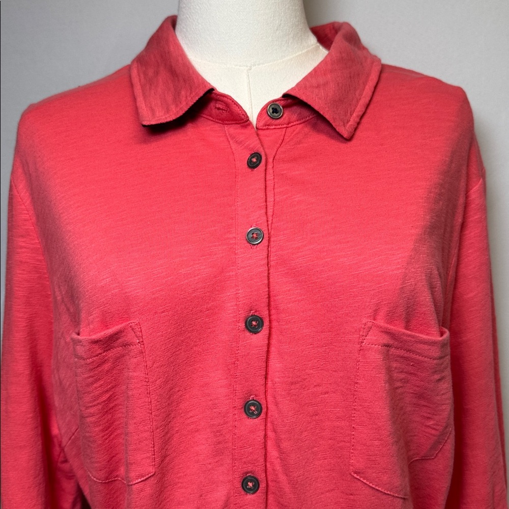 Boden Jena Jersey Coral Shirt Dress Size 16L - Picture 3 of 13